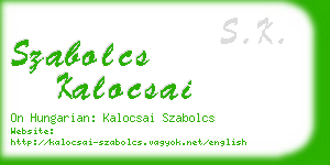 szabolcs kalocsai business card